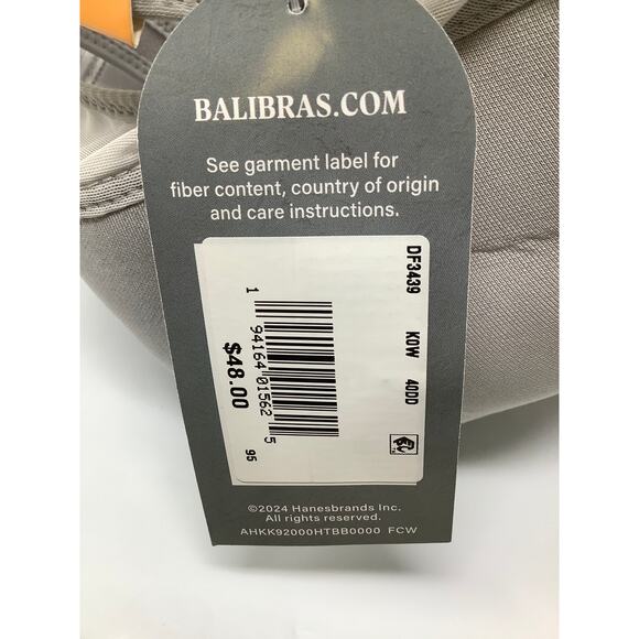 Bali Women's 40DD Crystal Grey One Smooth U Ultra Light Underwire Bra G10-20 - Picture 9 of 9